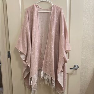Pink Fringe Kimono Cardigan